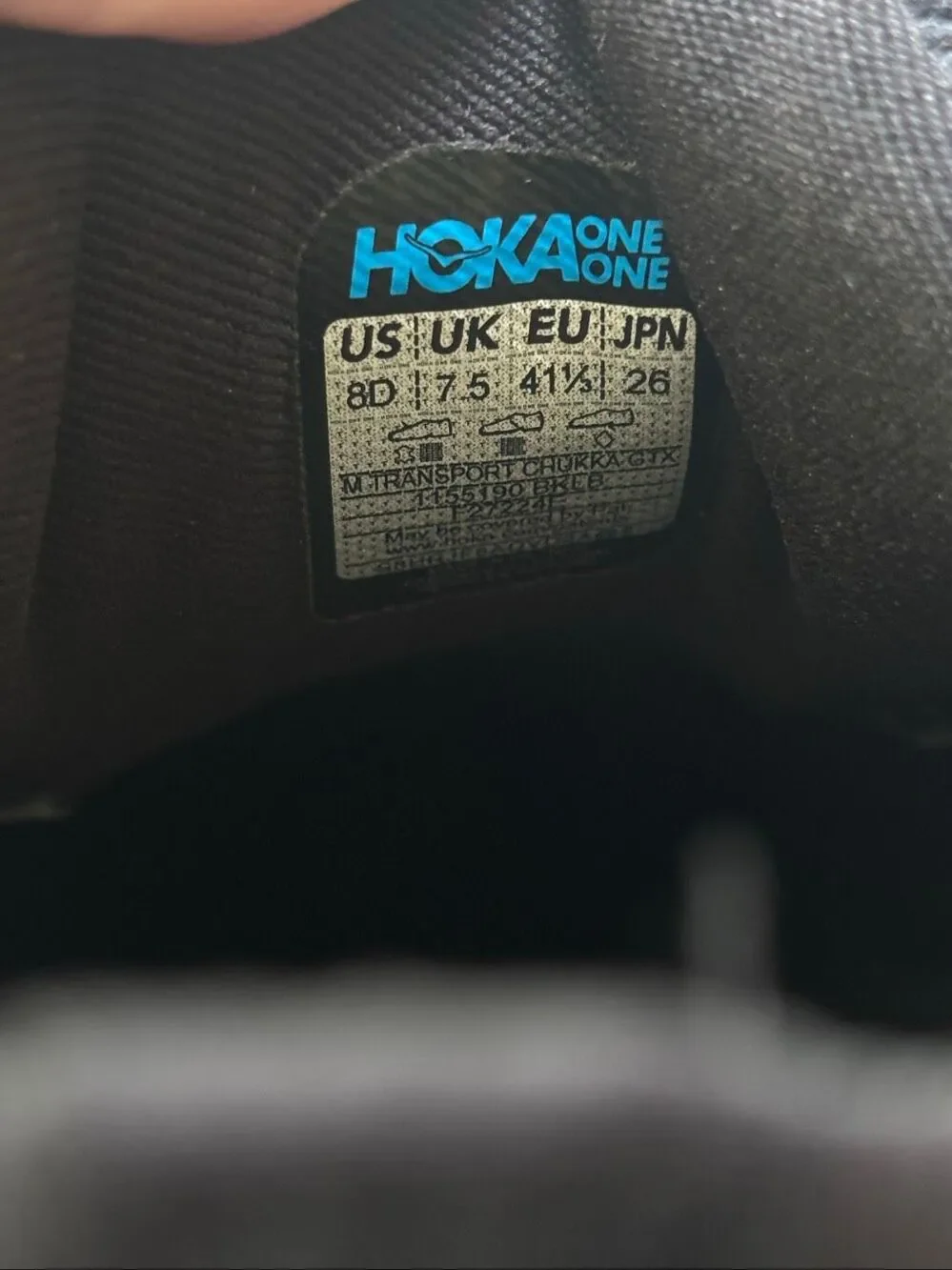 HOKA one Transport Chukka GTX shoes boots Black / Alabaster men’s 8 D NEW NO BOX